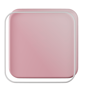 Square shape, pink gradient 3d rendering. png