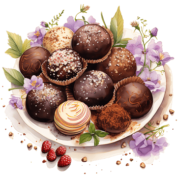 Velvety chocolate with spring flower on a transparent background AI Generative png
