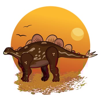 Isolated sketch of an ankylosaurus Vector illustration