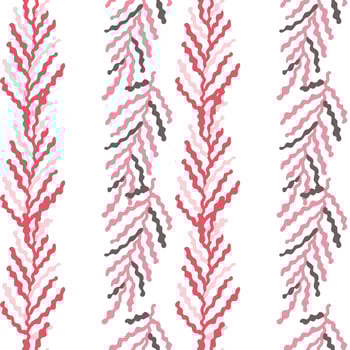 Abstract seaweed backdrop. Organic fern leaves seamless pattern. Simple style botanical background. vector