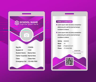School and College Student Id Card Design. Office Id card. Vector illustration