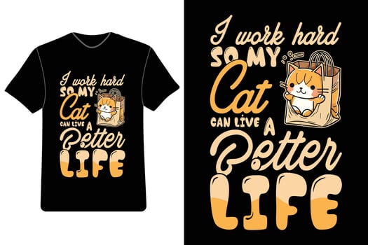 Cute cat t-shirt design, Cat lover tees, Cat-themed apparel, Cat silhouette tees, Funny cat shirts. vector