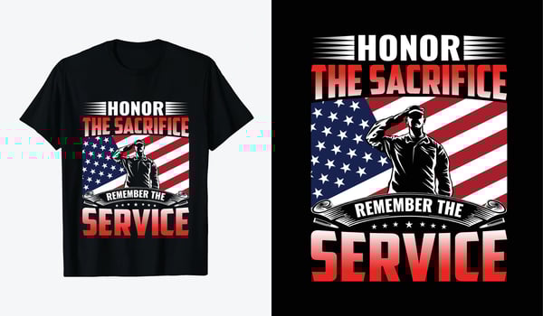 veterans day t-shirt. honor the sacrifice remember the service vector