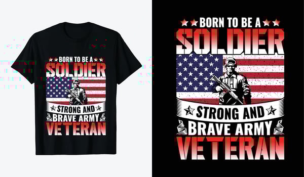 usa veterans day t-shirt design. born to be a soldier strong and brave army veteran vector