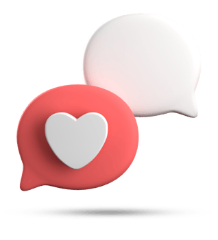 3d rendering of speech love bubble icons, 3D pastel chat love icon set. png