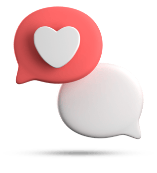 3d rendering of speech love bubble icons, 3D pastel chat love icon set. png
