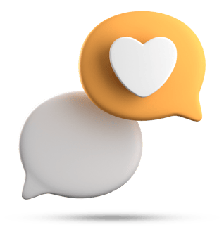 3d rendering of speech love bubble icons, 3D pastel chat love icon set. png