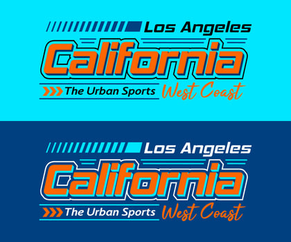 California city racing typeface, for print on t shirts etc. vector