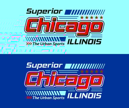 Chicago city racing typeface, for print on t shirts etc. vector