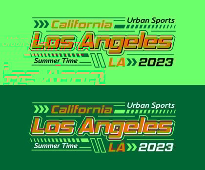 Los Angeles city racing typeface, for print on t shirts etc. vector
