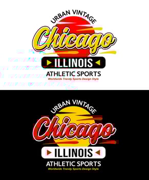 Chicago city circle urban vintage calligraphy typeface, for print on t shirts etc. vector