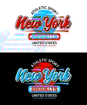 New York city circle urban vintage calligraphy typeface, for print on t shirts etc. vector