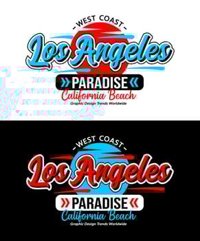 Los Angeles city circle urban vintage calligraphy typeface, for print on t shirts etc. vector