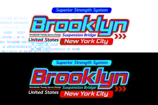 Brooklyn urban sports design, for print on t shirts etc. vector