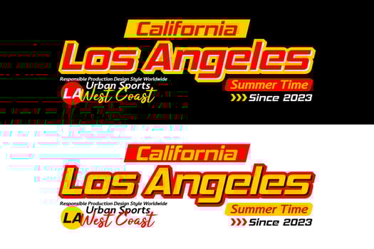 Los Angeles urban sports design, for print on t shirts etc. vector