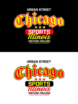 Chicago vintage college varsity design, for print on t shirts etc. vector