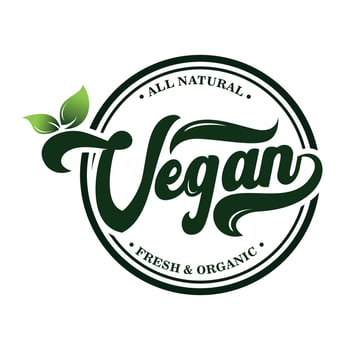 Vegan typography logo design vector