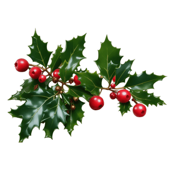 Holly leaves and berries Ai Generative png