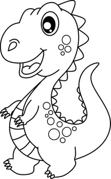 Dinosaur line art for coloring book page vector
