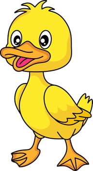 Duck cartoon line art for coloring book page vector
