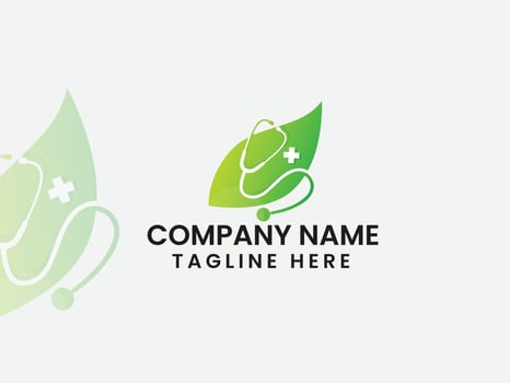 Eco doctor logo design. Doctor logo. Hospital. Pharmacy. Doctor leaf. Natural. Medical. Green logo. Premium template. Medicin vector