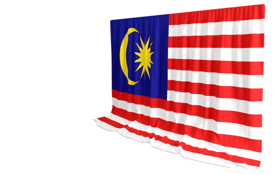 Malaysia Flag Curtain in 3D Rendering Reflecting Malaysia's Rich Heritage png