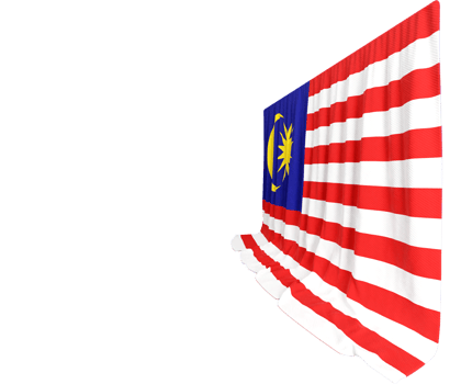 Malaysia Flag Curtain in 3D Rendering Reflecting Malaysia's Rich Heritage png