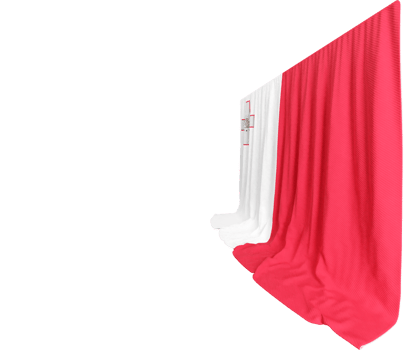 Malta Flag Curtain in 3D Rendering Showcasing Malta's Natural Beauty png