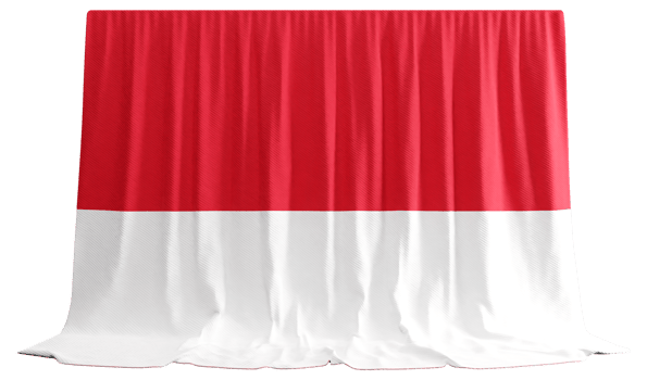 Monaco Flag Curtain in 3D Rendering Reflecting Monaco's Rich Heritage png
