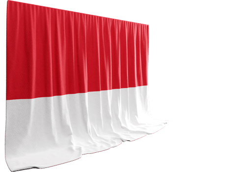 Monaco Flag Curtain in 3D Rendering Reflecting Monaco's Rich Heritage png