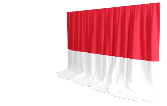 Monaco Flag Curtain in 3D Rendering Reflecting Monaco's Rich Heritage png