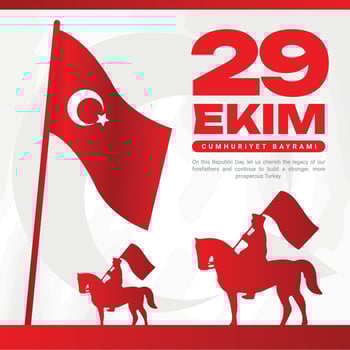 29 Ekim Cumhuriyet bayrami kutlu olsun means National Republic Day of turkey celebration Social Media Post Template Design vector