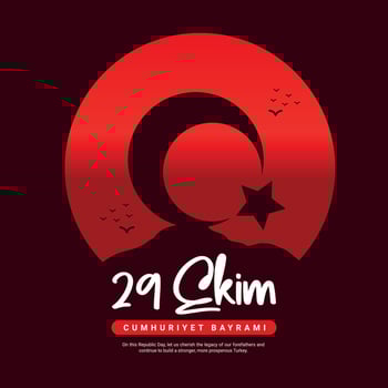 29 Ekim Cumhuriyet bayrami kutlu olsun means National Republic Day of turkey celebration Social Media Post Template Design vector