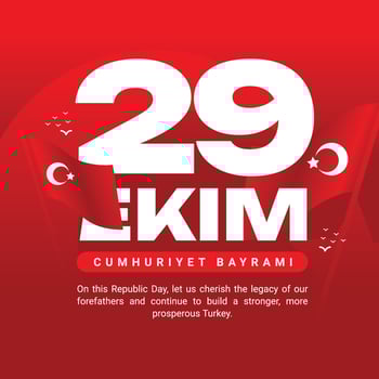29 Ekim Cumhuriyet bayrami kutlu olsun means National Republic Day of turkey celebration Social Media Post Template Design vector