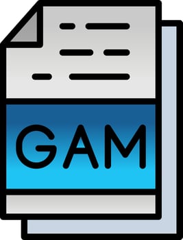 GAM File Format Vector Icon Design