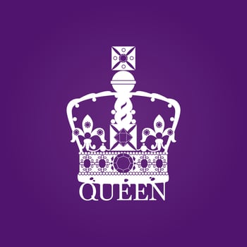 Vector flat illustration of the British Crown. Queen's crown. Symbol, element