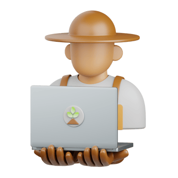 3d rendering smart farmer isolated useful for agriculture, technology, smart farm and innovation design element png