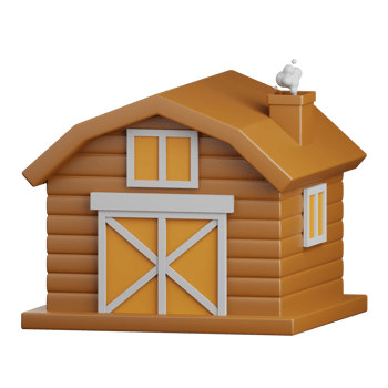 3d rendering barn isolated useful for agriculture, technology, smart farm and innovation design png