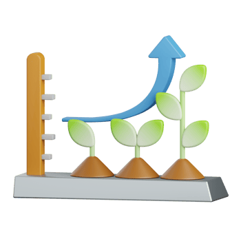 3d rendering grow plant isolated useful for agriculture, technology, smart farm and innovation design png