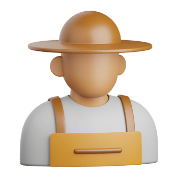 3d rendering farmer isolated useful for agriculture, technology, smart farm and innovation design png