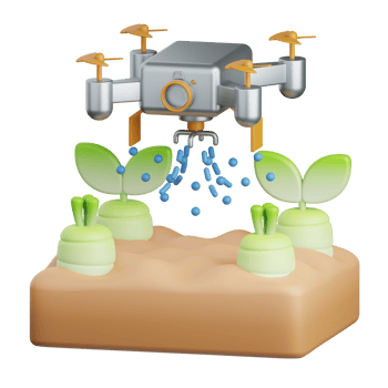 3d rendering drone isolated useful for agriculture, technology, smart farm and innovation design png