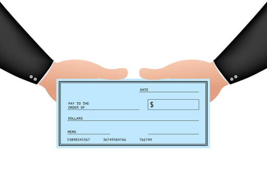 Blank Check. Financial Payment. Chequebook template. Vector stock illustration.