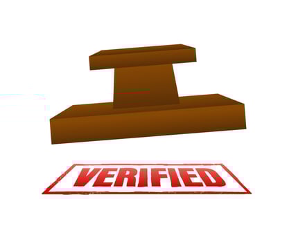 Verified square grunge. Checkmark icon. Vector stock illustration.