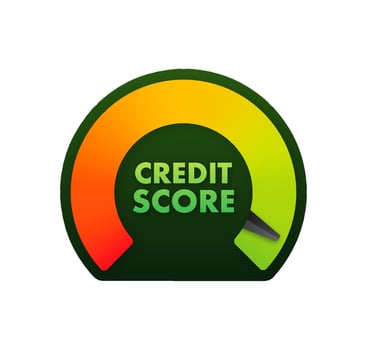 Credit score scale showing good value. Vector illustration.
