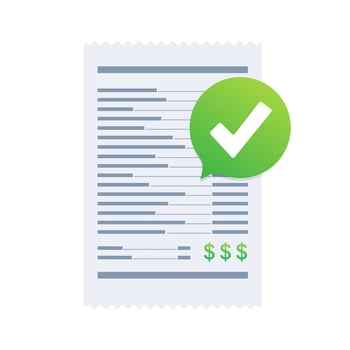 Success approved payment check mark. Vector stock illustration.