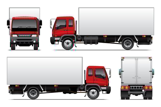 Commercial Cargo Truck Template vector