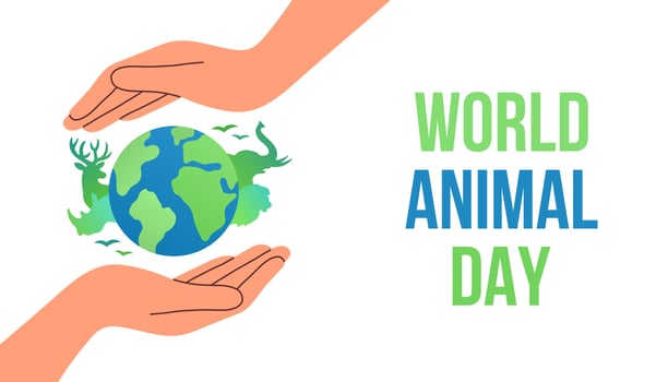 World Animal Day on October 4. Template for banner, flyer, postcard. Vector illustration.
