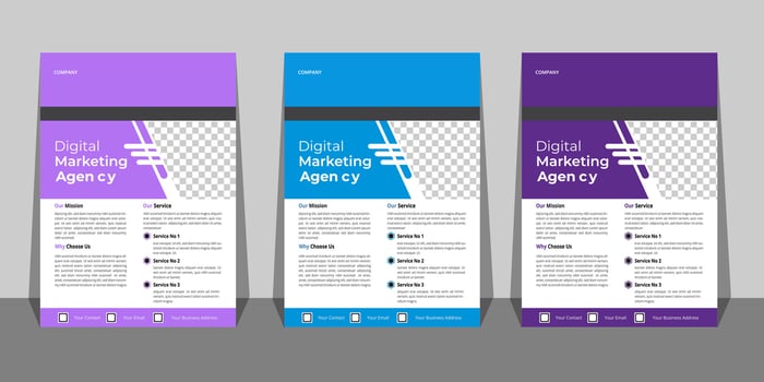 Business Flyer Template with Mockup Free Vector