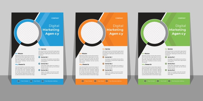 Business Flyer Template with Mockup Pro Vector