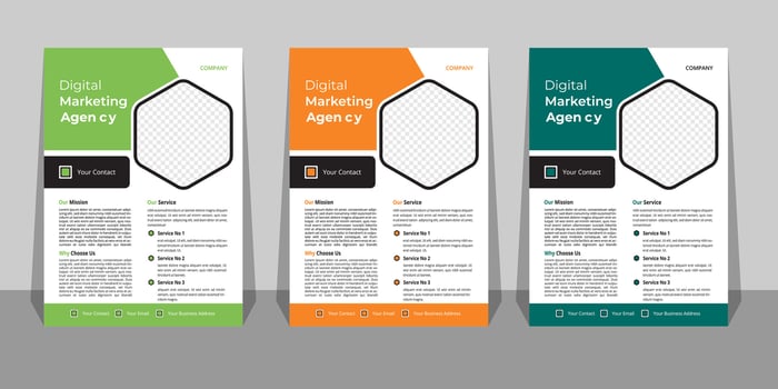Business Flyer Template with Mockup Free Vector